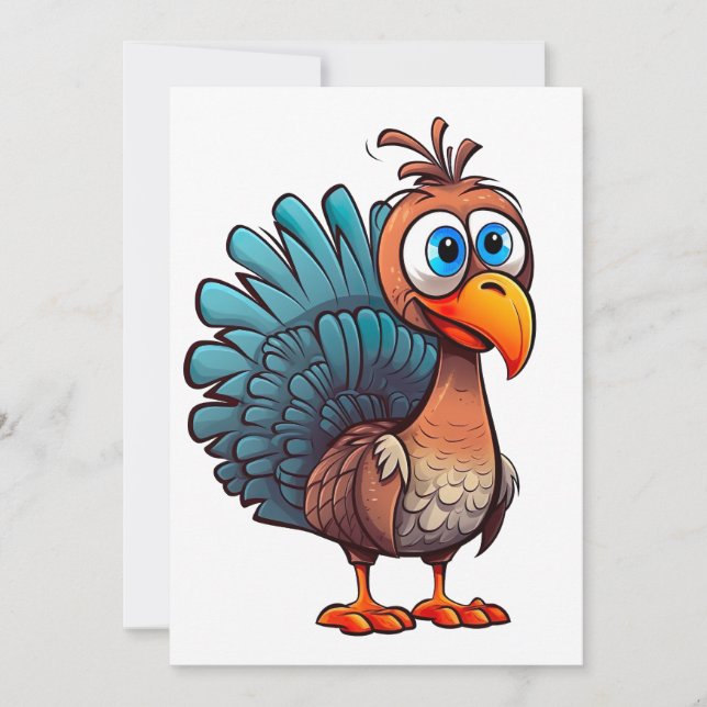 Festiva Tarjeta Feliz Día de Pavo (Anverso)
