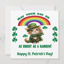 Festiva Tarjeta Feliz Día de San Patricio | Gato Duende