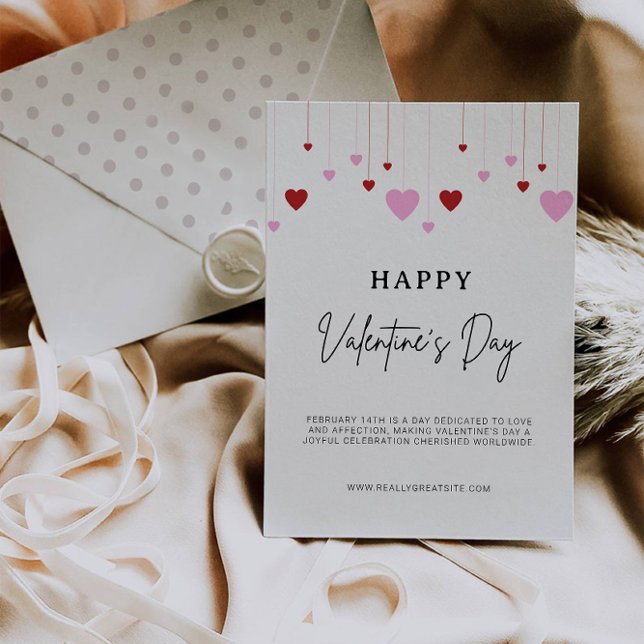 Festiva Tarjeta Feliz Día de San Valentín  (Happy Valentine's Day Card)