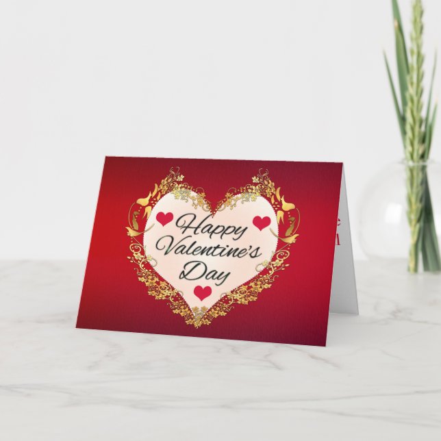 Festiva Tarjeta feliz día de San Valentín (Anverso)