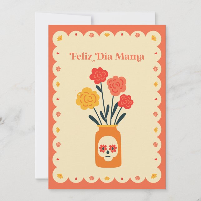 Festiva Tarjeta Feliz Día Mamá | Tarjeta del Día de las Ma (Anverso)