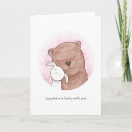 Festiva Tarjeta feliz linda del amor de la tarjeta del oso