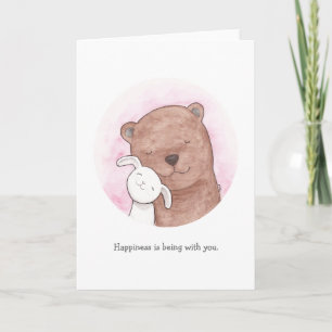 Festiva Tarjeta feliz linda del amor de la tarjeta del oso