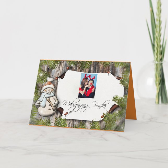 Festiva Tarjeta "Feliz Navidad" de Maligayang Pasko (Anverso)