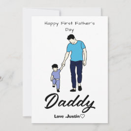 Festiva Tarjeta Feliz Primer Día del Padre Dulce y Conmove