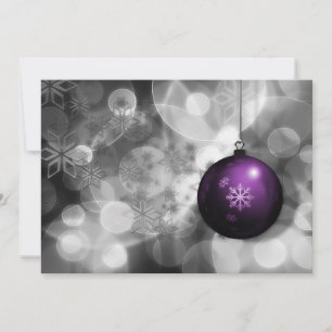 Festiva tarjeta festividad de plata morada vacaciones de n