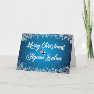 Festiva Tarjeta finlandesa navideña de Feliz, Hyvää Joulua