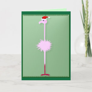 Festiva Tarjeta Flamingo 3 para Navidades rosas