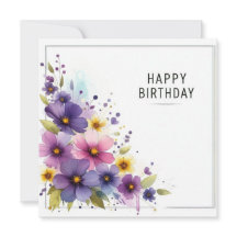 tarjeta floral de cumpleaños feliz