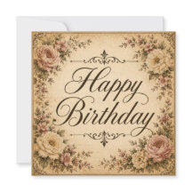 tarjeta floral de cumpleaños feliz