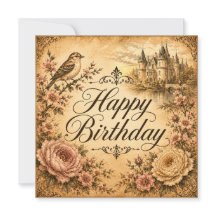 tarjeta floral de cumpleaños feliz