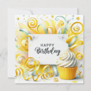 Festiva tarjeta floral de feliz cumpleaños