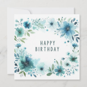 Festiva tarjeta floral de feliz cumpleaños