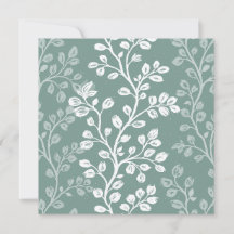 Tarjeta floral de flores colgantes Boho Chic verde
