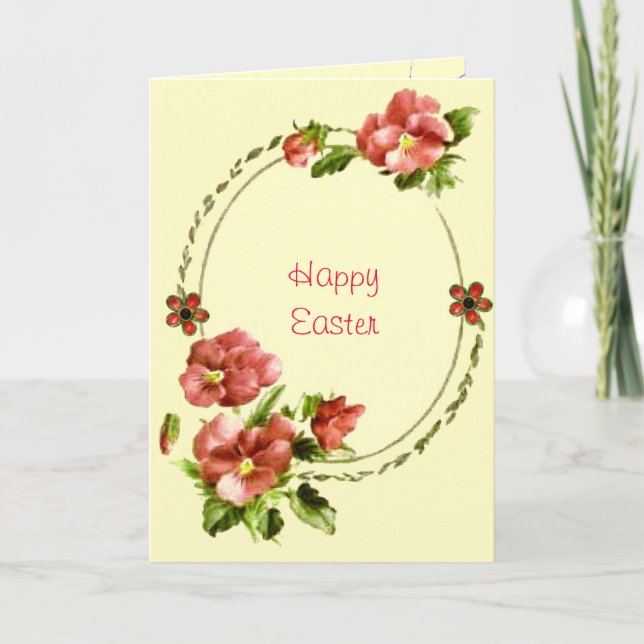 Festiva Tarjeta Floral de Pascua (Anverso)