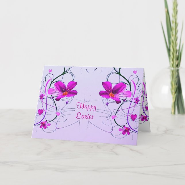 Festiva Tarjeta Floral de Pascua (Anverso)