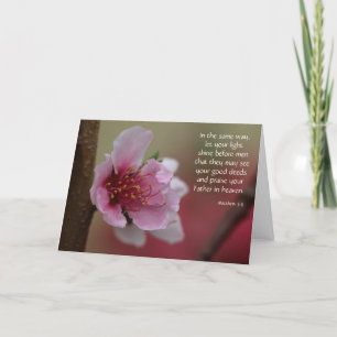Festiva Tarjeta Floral de Pascua con Verso Biblial (Mateo