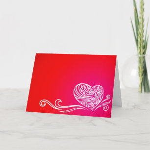 Festiva Tarjeta floral del corazón de la tarjeta del día