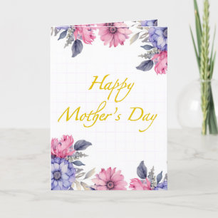 Festiva Tarjeta floral del día de la madre + opción digita