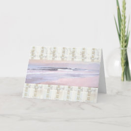 Festiva tarjeta floral doblada de olas suaves del océano d