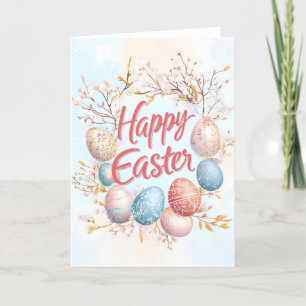 Festiva Tarjeta floral feliz de Pascua