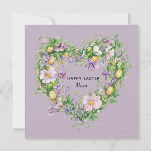 Festiva Tarjeta Floral Heart Easter para Mamá