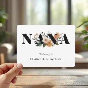 Festiva Tarjeta floral moderna personalizada para Nana