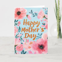 Tarjeta floral y feliz del día de las madres