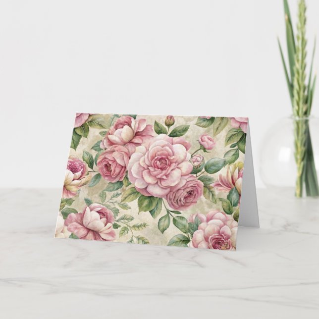 Festiva Tarjeta florística inspirada en éfemera de bonito (Anverso)