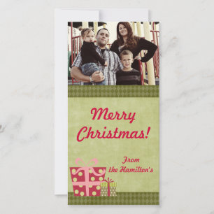 Festiva Tarjeta FOTOGRAFÍA de regalos para Navidades 4x8