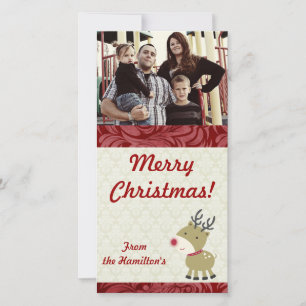 Festiva Tarjeta FOTOGRÁFICA 4x8 para renos Rodolph
