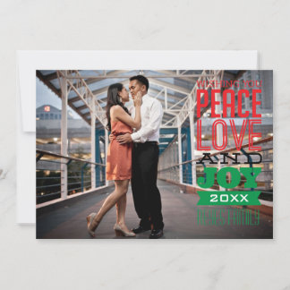 Festiva Tarjeta fotográfica 5x7 1 Photo Peace, Love & Joy