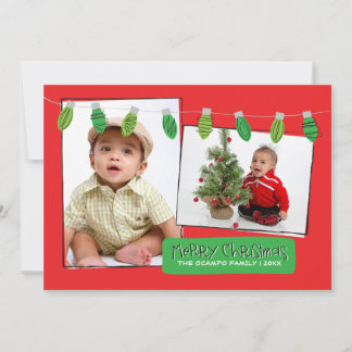 Festiva Tarjeta fotográfica 5x7 2 Navidades fotográficos