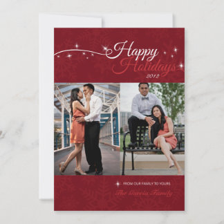 Festiva Tarjeta fotográfica 5x7 2 Photo Happy Holidays