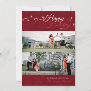 Festiva Tarjeta fotográfica 5x7 3 de Happy Holidays