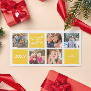 Festiva Tarjeta fotográfica amarilla Happy Holidays Stylag