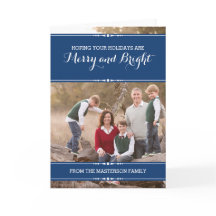 Tarjeta fotográfica azul de Moda simple