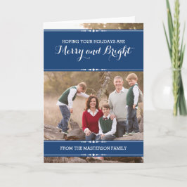 Festiva Tarjeta fotográfica azul de Moda simple