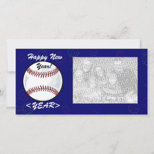 Festiva Tarjeta fotográfica - Béisbol de Año Nuevo
