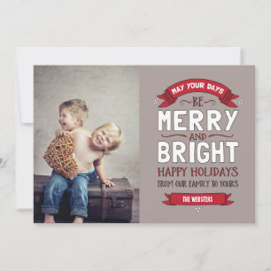 Festiva Tarjeta fotográfica Big Bright & Merry Holiday