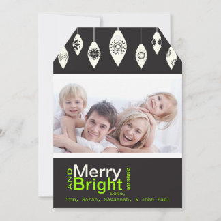 Festiva Tarjeta fotográfica Black Retro Merry and Bright F