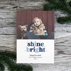 Festiva Tarjeta fotográfica Blue Shine Bright Hanukkah