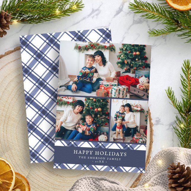 Festiva Tarjeta fotográfica Blue White Holiday (Blue White Holiday Photo Card
)