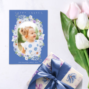 Festiva Tarjeta fotográfica Botánica de Pascua Floral de e