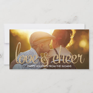Festiva Tarjeta fotográfica brillante de amor y alegría