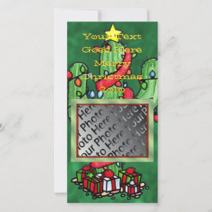 Festiva Tarjeta fotográfica Cactus para navidades