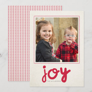Festiva Tarjeta fotográfica Calligraphy Joy Holiday