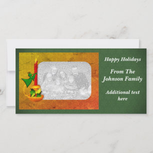 Festiva Tarjeta fotográfica Candle Angel Holiday para navi