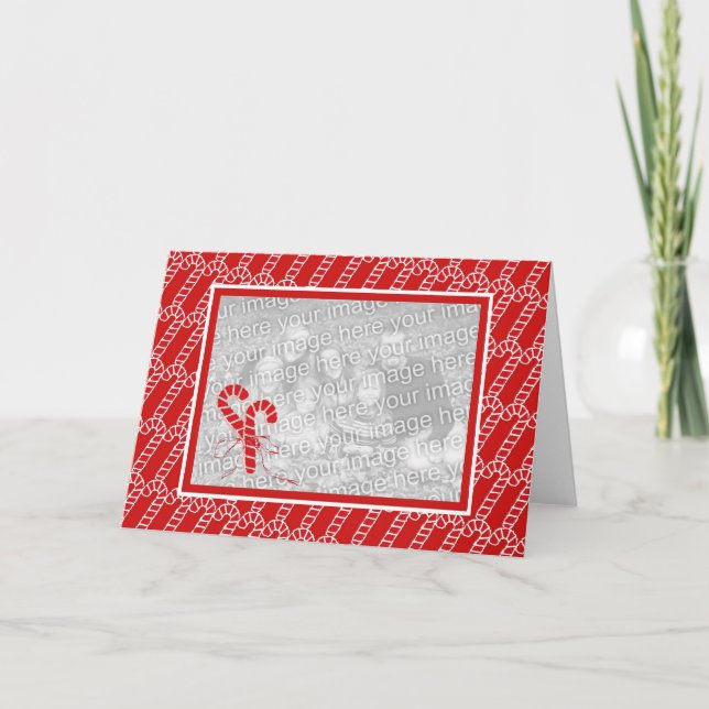 Festiva Tarjeta fotográfica Candy Cane (Anverso)