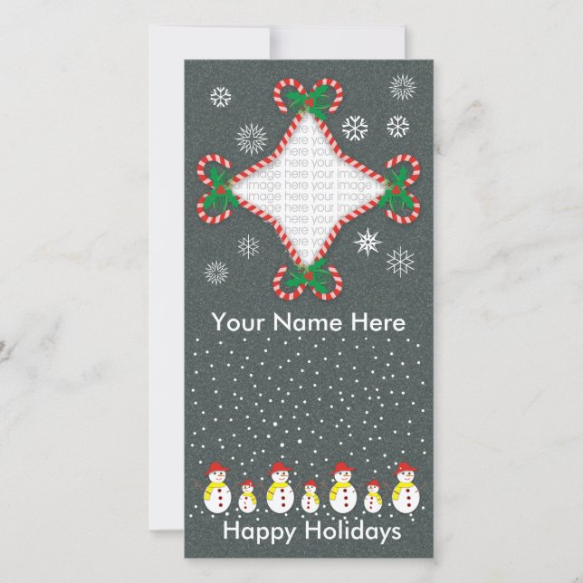 Festiva Tarjeta fotográfica Candy Cane (Anverso)